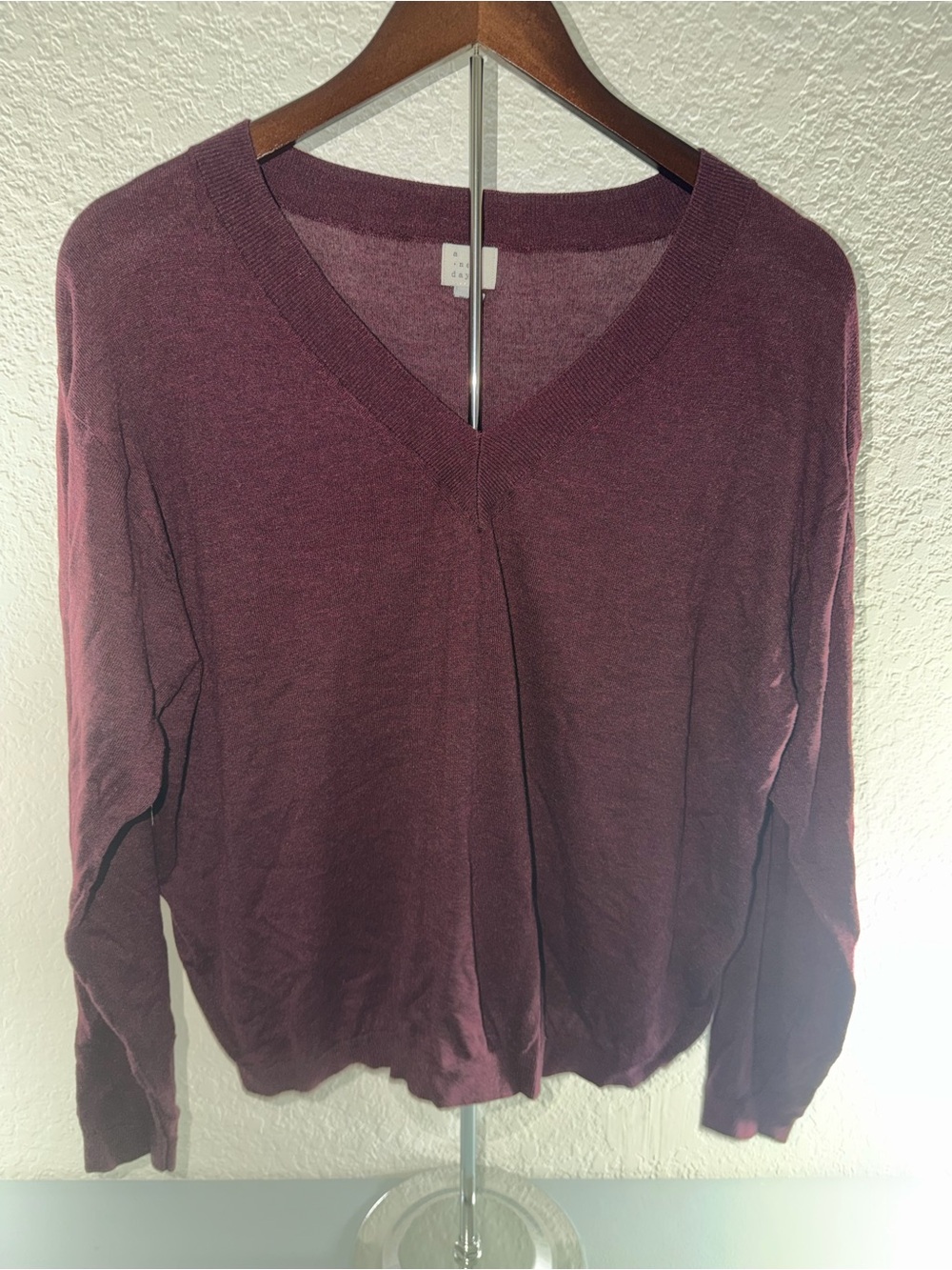a new day Women's V-Neck Sweater Plum